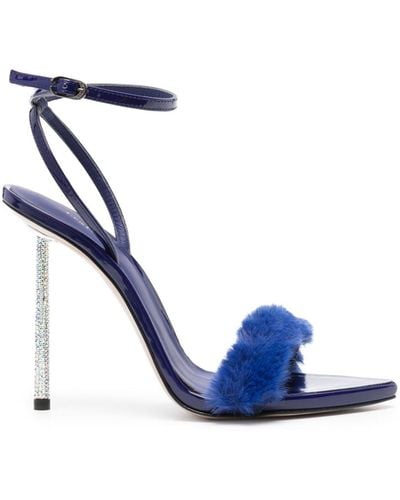 Le Silla Bella 120mm Faux-fur Sandals - Blue