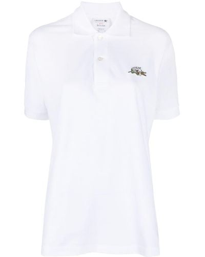 Lacoste Logo-patch Organic Cotton Polo Top - Wit