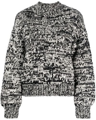 Polo Ralph Lauren Crew Neck Marl-knit Sweater - Black