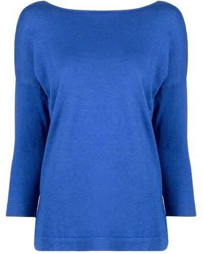 Wild Cashmere V-back Silk-blend Sweater - Blue