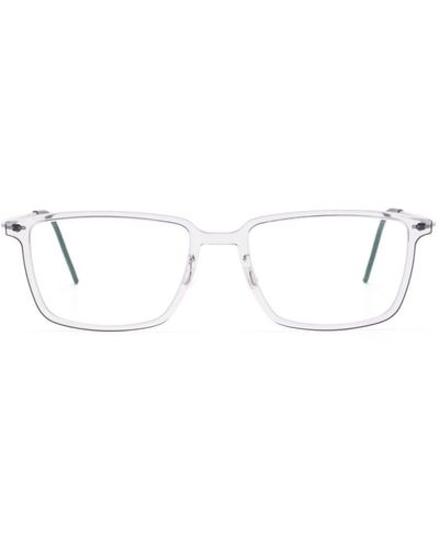 Lindberg スクエア眼鏡フレーム - ホワイト