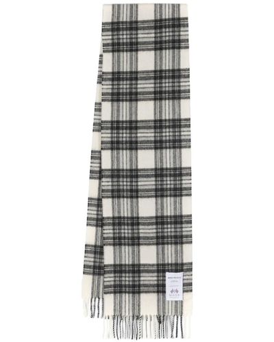 Norse Projects The Moon Checked Lambs Wool Scarf - Grey