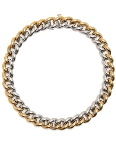 SHAY 18kt yellow and white gold medium two-tone link bracelet - Metálico