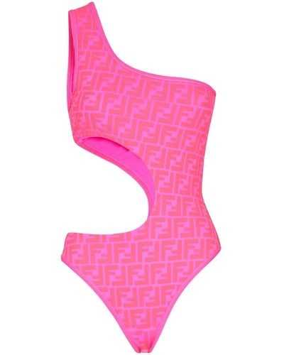 Fendi Prints On Monogram Swimsuit - Pink