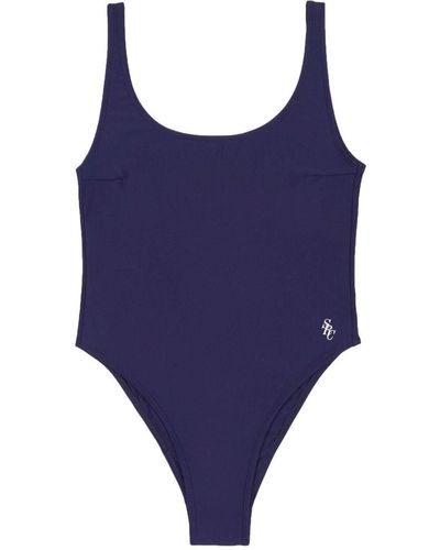 Sporty & Rich Carla Scoop-Neck Swimsuit - Blue