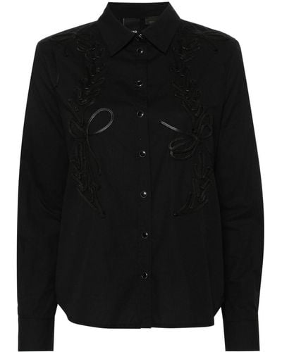 Pinko Embroidered Long-sleeve Shirt - Black