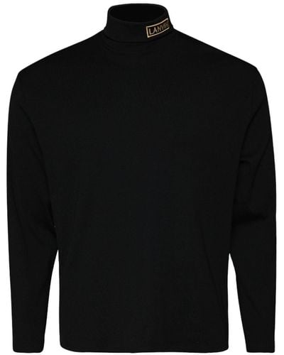 Lanvin Logo-appliqué Cotton Sweater - Black