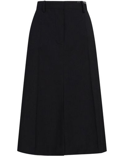 Marni Virgin Wool Midi Skirt - Black