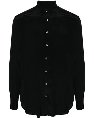 Lardini Ted サテンシャツ - ブラック