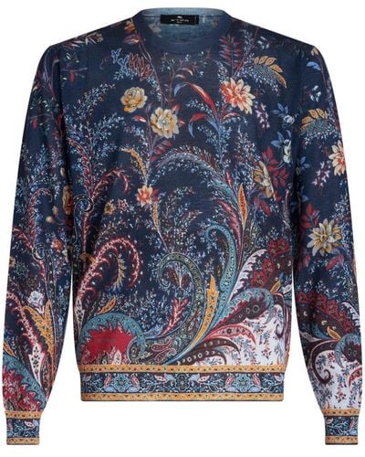 Etro Intarsien-Pullover aus Kaschmir - Blau
