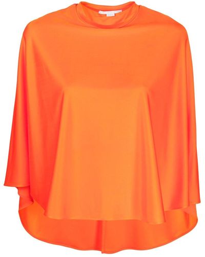 Stella McCartney Blusa asimmetrica con drappeggio - Arancione