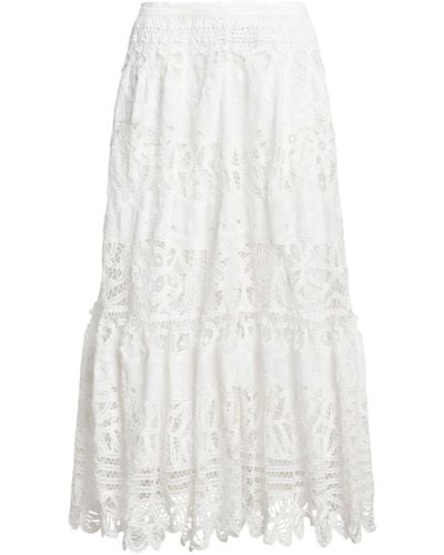 Polo Ralph Lauren Battenberg-lace Midi Skirt - White