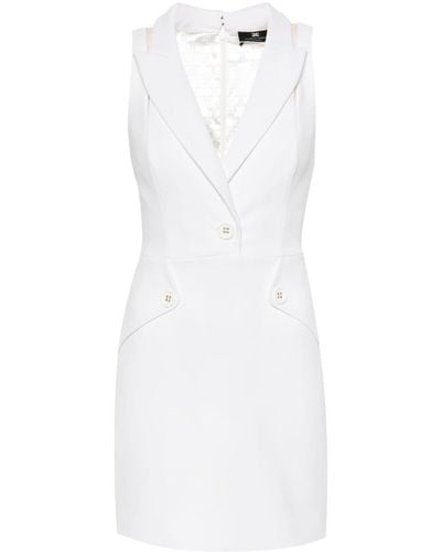 Elisabetta Franchi Peak-lapels Crepe Minidress - White