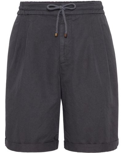 Brunello Cucinelli Drawstring-waistband Knee-length Shorts - Grey