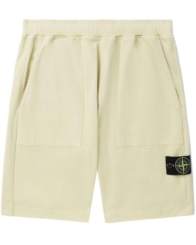 Stone Island Pantalones cortos de chándal con distintivo Compass - Neutro