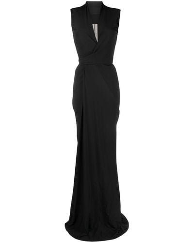 Rick Owens Silk-blend Draped Dress - Black
