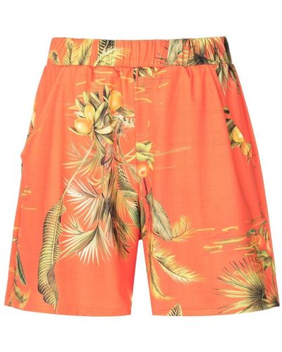 Lygia & Nanny Floral-print High-waist Shorts - Orange