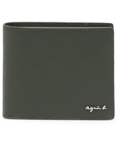 agnès b. Logo-plaque Leather Wallet - Gray
