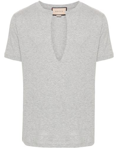 Gucci T-Shirt mit Schlitz - Grau