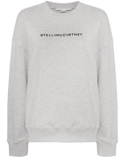 Stella McCartney Sweat en coton à logo imprimé - Gris