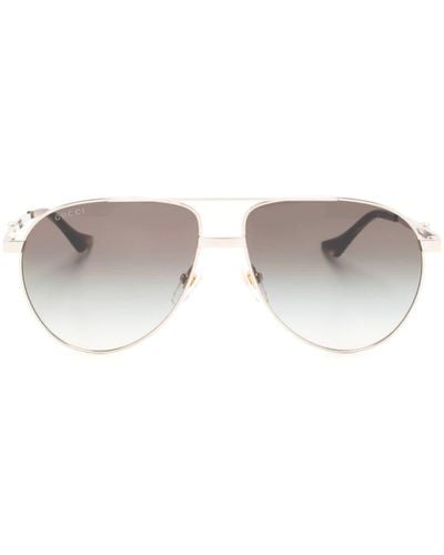 Gucci Gradient Pilot-frame Sunglasses - Metallic
