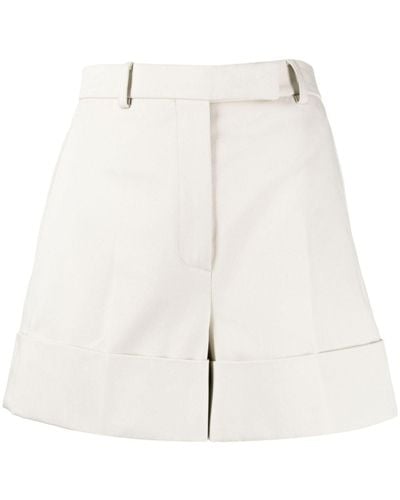 Thom Browne High-waist Cotton Shorts - White