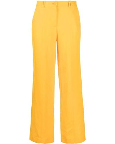 Patrizia Pepe Low-waist Wide-leg Trousers - Yellow