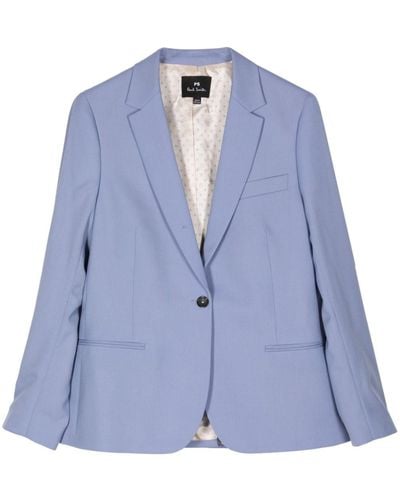 PS by Paul Smith Single-breasted Wool Blazer - Blue
