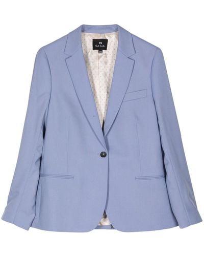 PS by Paul Smith Blazer en laine à simple boutonnage - Bleu