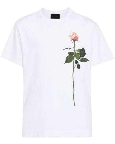 Simone Rocha Rose-print Cotton T-shirt - White