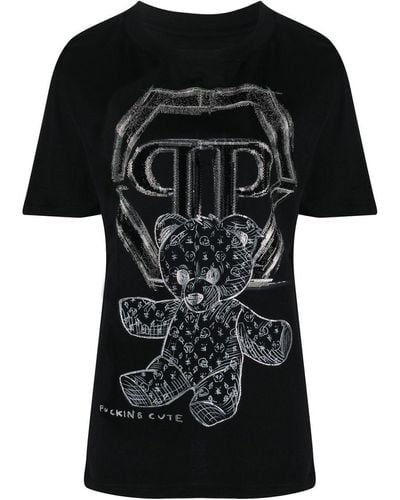 Philipp Plein T-shirt à logo imprimé - Noir