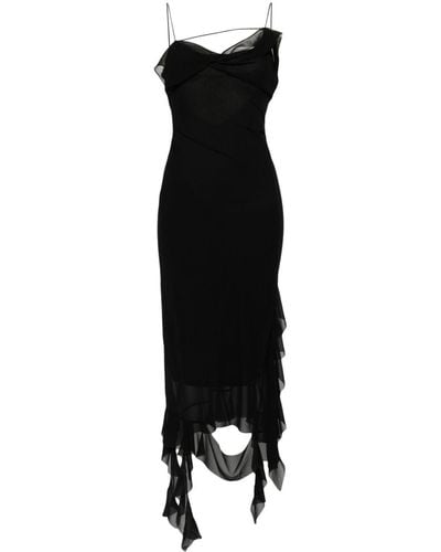Acne Studios Ruffle-detailed Midi Dress - Black
