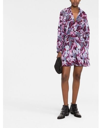IRO Kleid mit abstraktem Print - Mehrfarbig