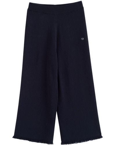 Chinti & Parker Logo-embroidered Wide Leg Pants - Blue