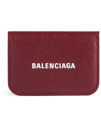 Balenciaga Logo-lettering Leather Wallet - Red