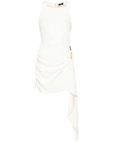 Elisabetta Franchi Vestido corto drapeado - Blanco