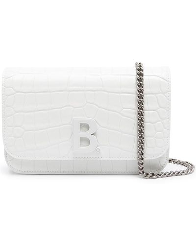 Balenciaga B. Chain-strap Wallet Bag - White