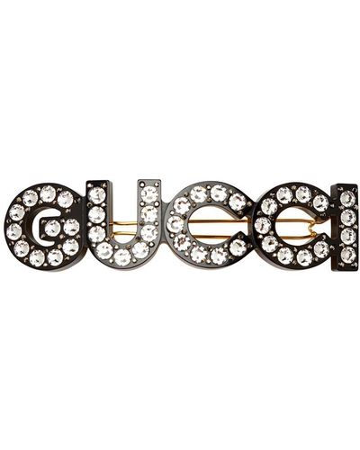 Gucci Haarspeld Met Kristallen Logo - Meerkleurig