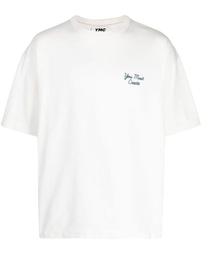 YMC Triple T-Shirt mit Logo-Stickerei - Weiß
