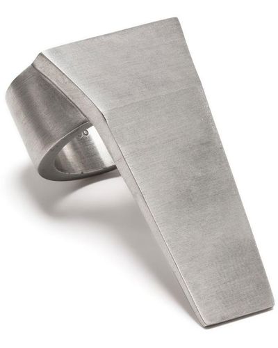 Rick Owens Trunk Silver-tone Ring - Grey