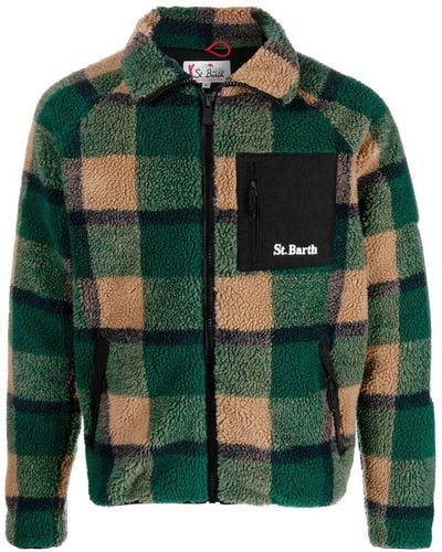 Mc2 Saint Barth Check-print Zip-up Jacket - Green