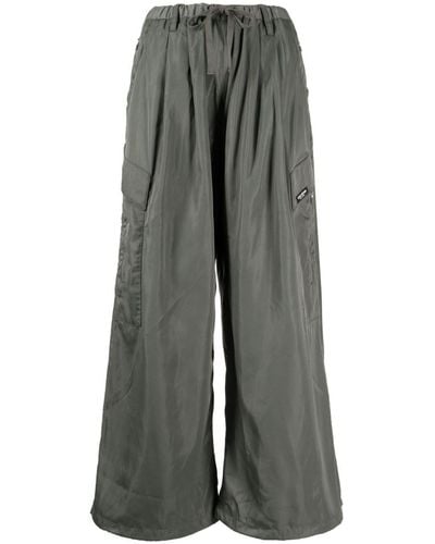 Izzue Wide-leg Cargo Trousers - Grey