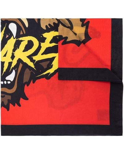 DSquared² Logo-print Cotton Scarf - Red