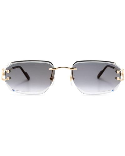 Cartier Lunettes de vue rectangulaires sans monture - Métallisé