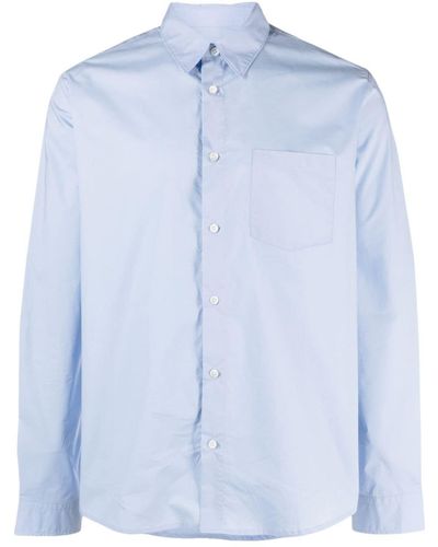 A.P.C. Long-sleeve Cotton Shirt - Blue
