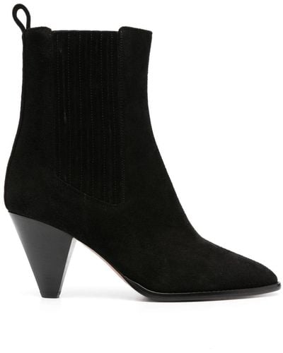 Isabel Marant 75mm Suede Pointed-toe Boots - Black