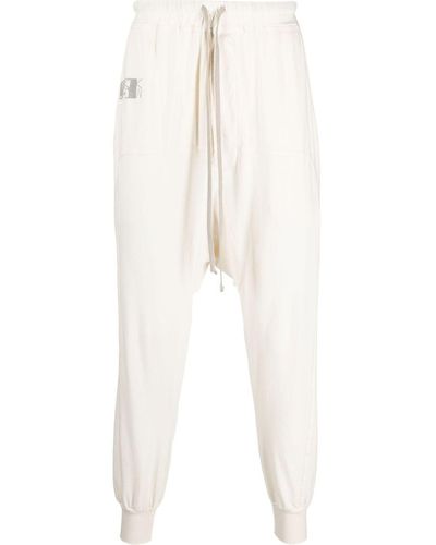 Rick Owens Drop Crotch Tapered Track Pants - White