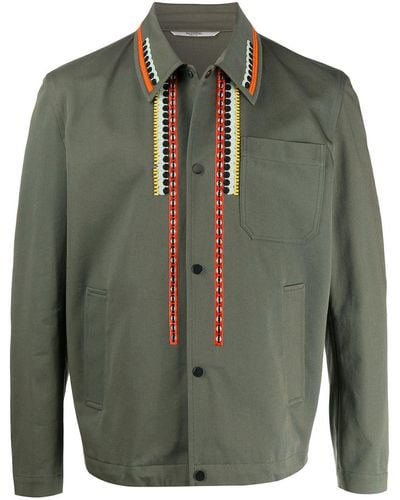 Valentino Garavani Embroidered Shirt Jacket - Green