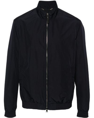 Canali Logo-Patch Water-Repellent Jacket - Blue