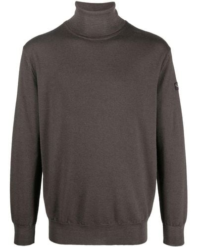Paul & Shark Roll-neck Virgin-wool Sweater - Gray